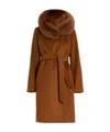 Max Mara Logo Coat In Brown