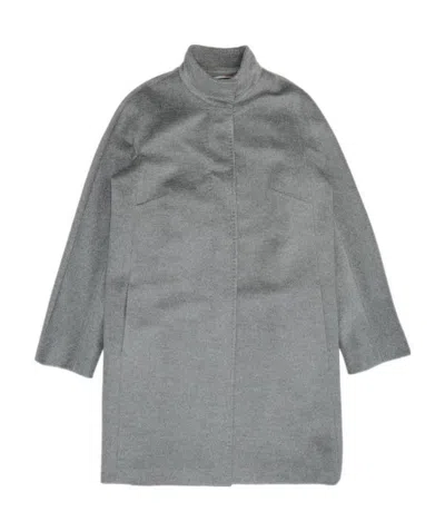 Max Mara Logo Coat In Gray