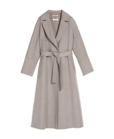 Max Mara Logo Coat In Gray