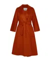 Max Mara Logo Coat In Red