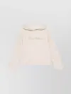 Max Mara Logo Cotton Hoodie With Classic Hood And Ribbed Finish