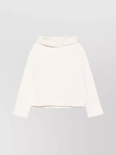 MAX MARA LOGO COTTON HOODIE WITH LONG SLEEVES
