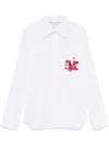 Max Mara Long Sleeve Embroidered Pocket Top In White