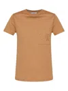 Max Mara Monogram Embroidered Crew Neck T-shirt In Brown