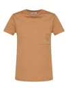 Max Mara Women Logo Cotton T-shirt In Sand