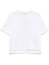 Max Mara Women 'papaia' White Crewneck T-shirt With Tonal Logo Embroidery On The Front In Cotton Wom In White