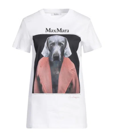 Max Mara Logo Crew Neck T-shirt In White