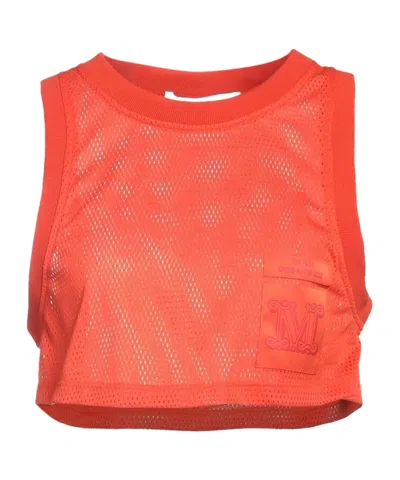 Max Mara Logo Crew Neck Vest In Red