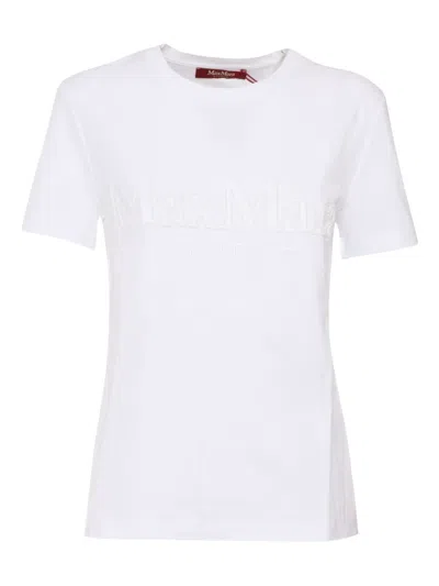 Max Mara Logo-detail Cotton T-shirt In White