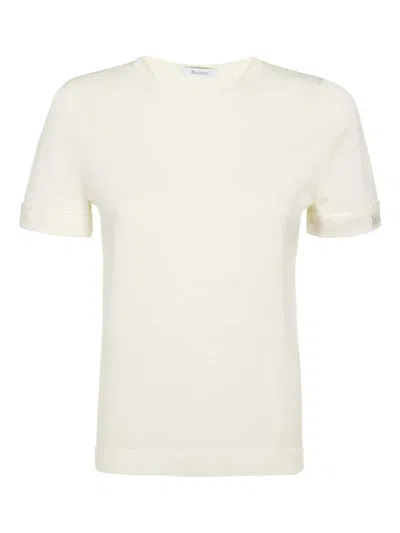 Max Mara Logo-detail Cotton T-shirt In White