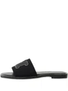 Max Mara Logo-detail Knitted Slides In Black