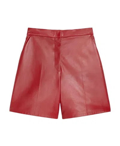 Max Mara Logo Detail Shorts In Red