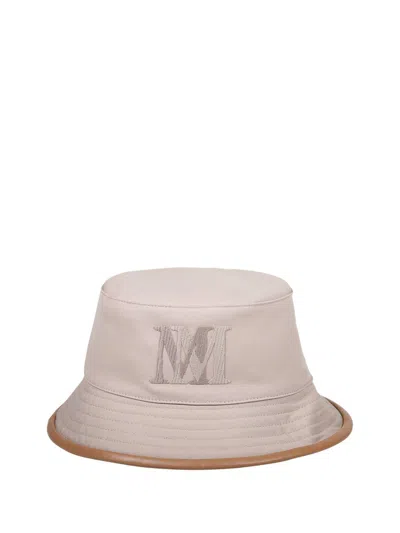 Max Mara Logo Detailed Bucket Hat In Beige