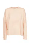 Max Mara Logo Detailed Crewneck Sweater In Nude