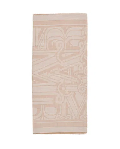 Max Mara Logo Detailed Fringed Edge Scarf In Multi