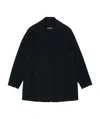 Max Mara Logo Details Coat In Black