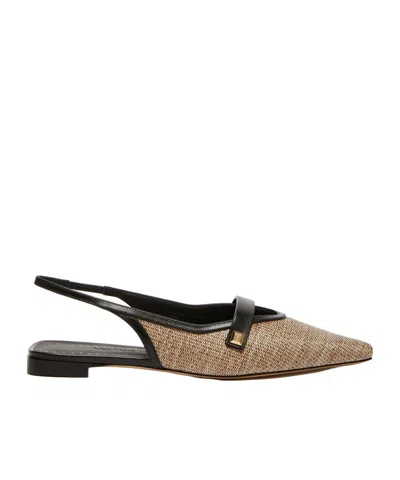 Max Mara Logo Details Flat Shoes In Black