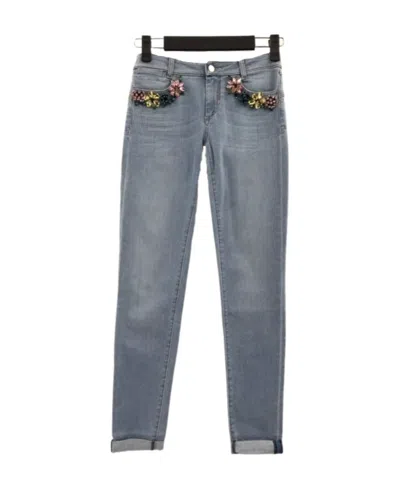Max Mara Logo Details Jeans In Gray