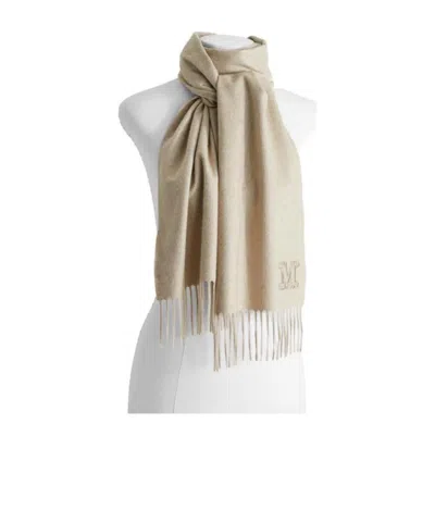 Max Mara Logo Details Scarf In White