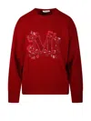 Max Mara Logo Embellished Crewneck Jumper In Red
