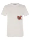Max Mara Nunzio - Short-sleeved T-shirt With Pocket And Embroidery In Bianco