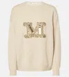 Max Mara Logo Embellished Wool And Cashmere Sweater In Neutral