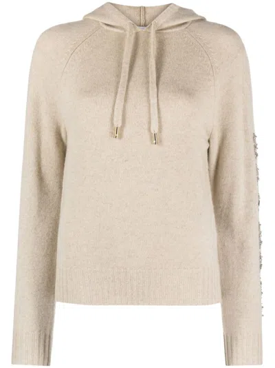 MAX MARA LOGO-EMBELLISHED WOOL-BLEND HOODIE
