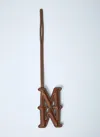 Max Mara Logo Embossed Leather Keyring In Brown