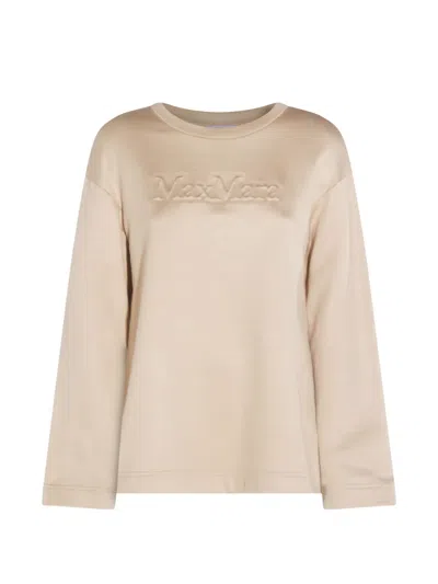 Max Mara Logo-embossed Sweater In Neutral
