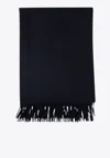 Max Mara Logo-embroidered Baci Scarf In Blue