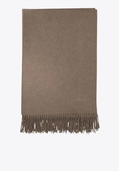 MAX MARA LOGO-EMBROIDERED BACI SCARF