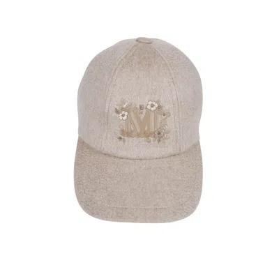 Max Mara Logo Embroidered Baseball Cap In Neutral