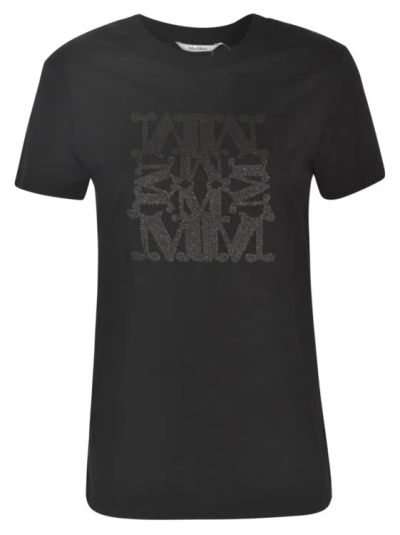 Max Mara Logo Embroidered Black T-shirt