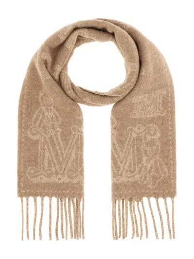 MAX MARA LOGO-EMBROIDERED CASHMERE SCARF