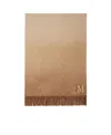 Max Mara Logo-embroidered Cashmere Scarf In Nude