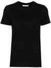 Max Mara Cotton T-shirt With Embroidered Monogram In Black