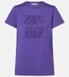 Max Mara Verziertes T-shirt Aus Baumwolle In Lila