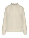 Max Mara Logo Embroidered Crewneck Jumper In Albino Melange