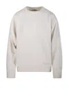 Max Mara Logo Embroidered Crewneck Jumper In Bianco