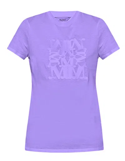 Max Mara Logo Embroidered Crewneck T-shirt In Purple