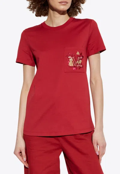 MAX MARA LOGO-EMBROIDERED CREWNECK T-SHIRT