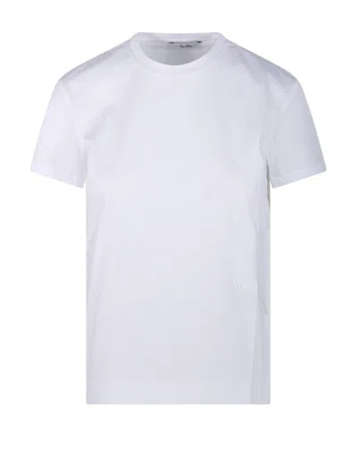 Max Mara Logo Embroidered Crewneck T-shirt In White