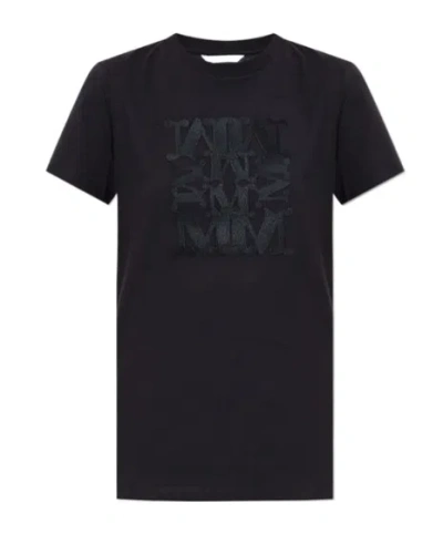 MAX MARA MAX MARA LOGO EMBROIDERED CREWNECK T-SHIRT