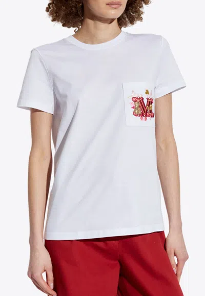 MAX MARA LOGO-EMBROIDERED CREWNECK T-SHIRT