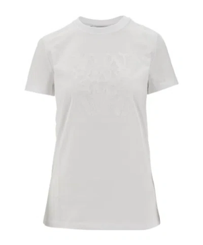 Max Mara Logo Embroidered Crewneck T-shirt In White