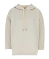 Max Mara Logo Embroidered Drawstring Hoodie In Nude