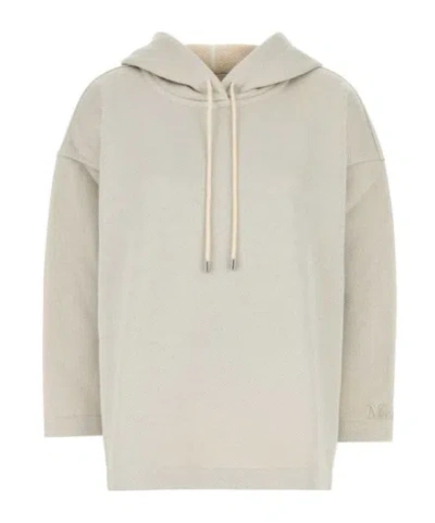 MAX MARA MAX MARA LOGO EMBROIDERED DRAWSTRING HOODIE