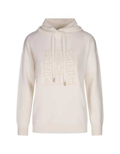 MAX MARA LOGO EMBROIDERED DRAWSTRING HOODIE