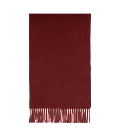 Max Mara Cashmere Logo Stole In Red