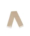 Max Mara Logo Embroidered Fringed Edge Scarf In Nude